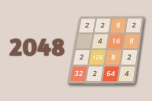 2048 number merge puzzle grid showing 2, 4, 8, 16 tiles