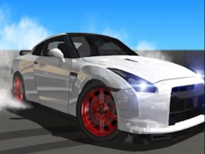 Drift Boss car drifting on narrow floating track screenshot.